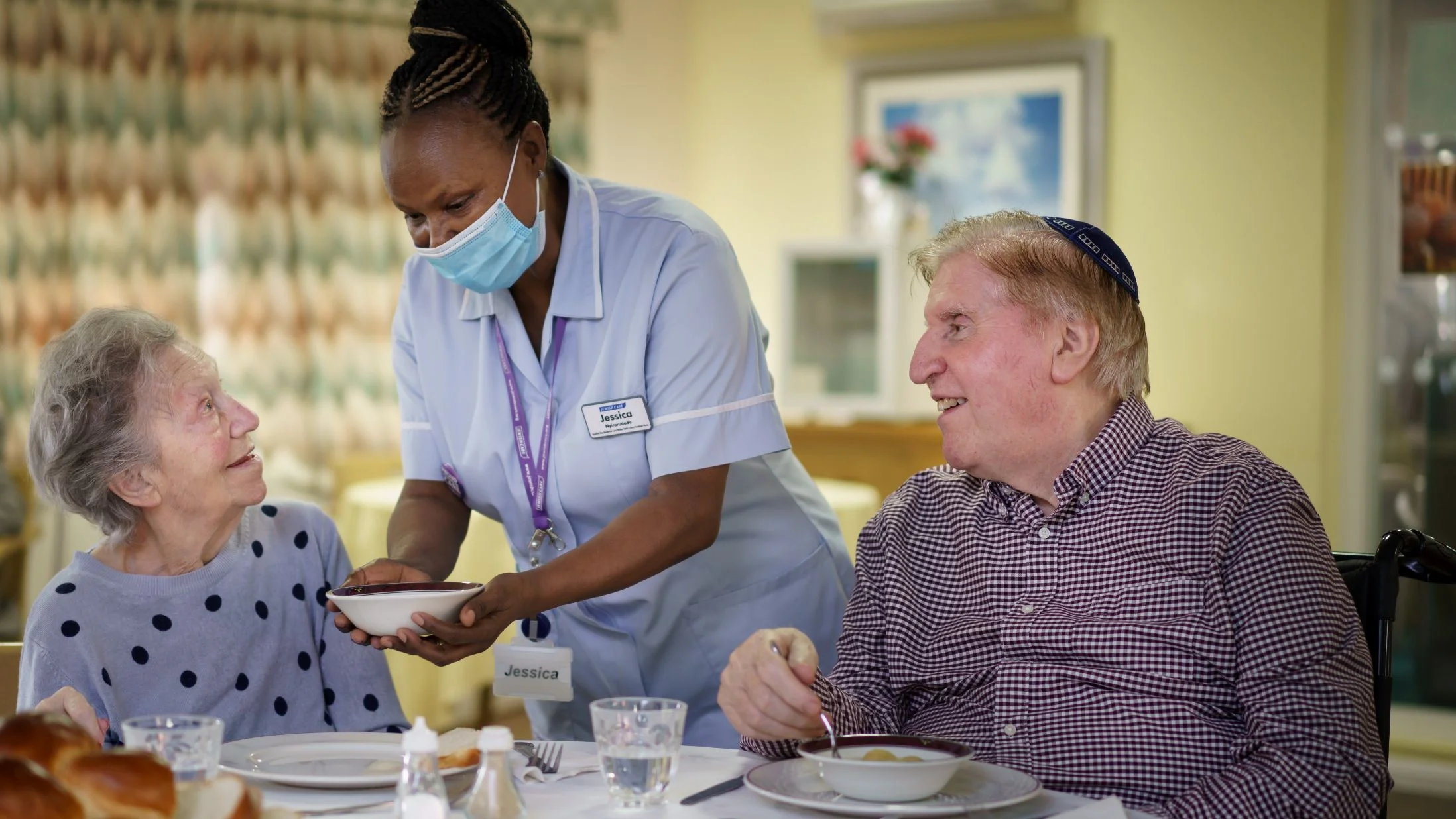 Freedman House care home residents and carer Freedman House care home residents and carer