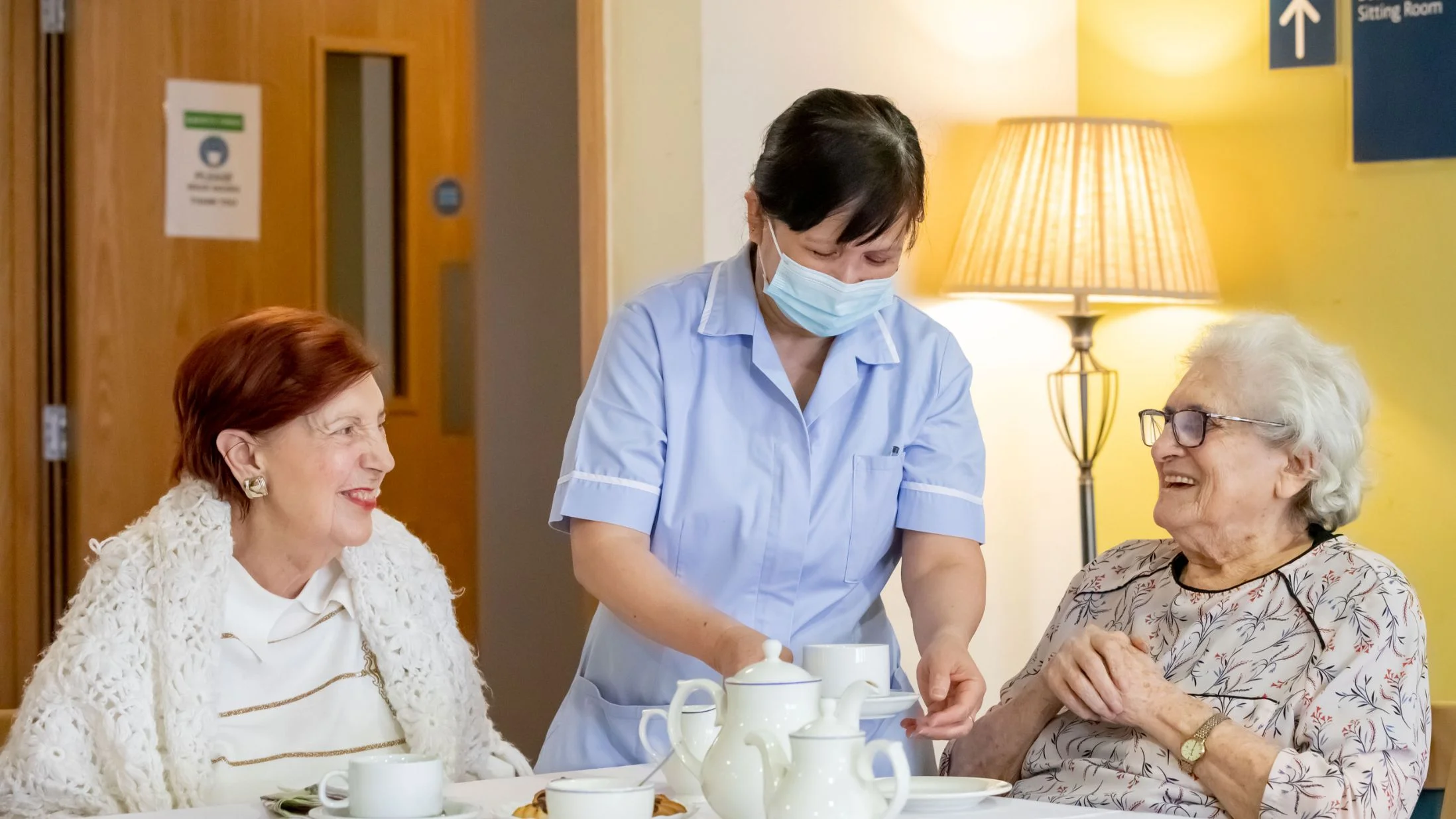 Otto Schiff care home residents having tea Otto Schiff care home residents having tea