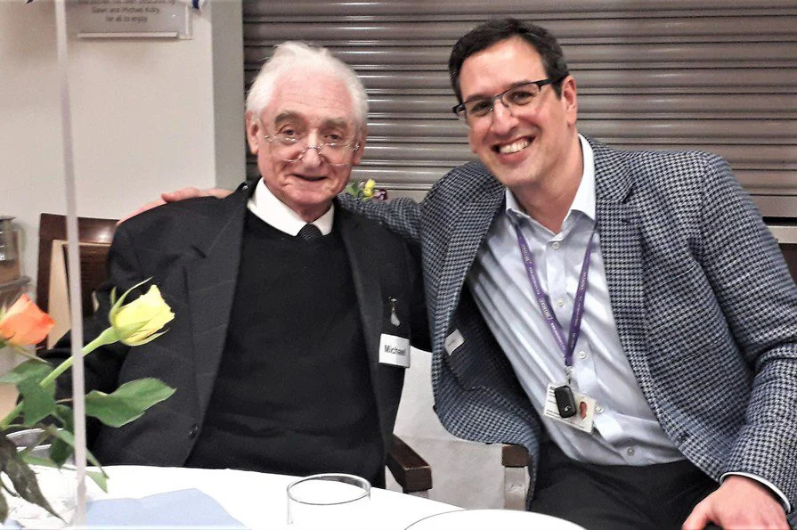 Michael  member of the Memory Way Cafe with Jewish Care Chief Executive Daniel Carmel Brown gallery detail