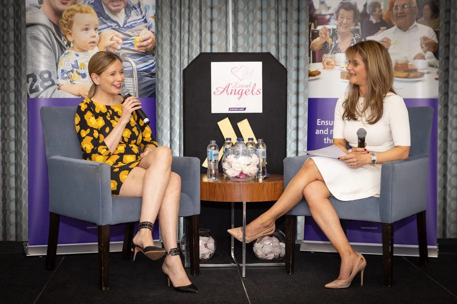 Rachel Riley in conversation with Jewish Care Vice Chair and Local Angels Committee Chair Gayle Klein detail