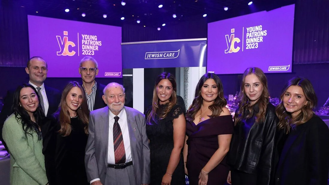 YJC Committe with Jewish Care's Chairman, Jonathan Zenios and Holocaust Survivor Karl Marx BEM.