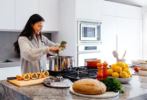 Woman preparing a meal